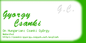 gyorgy csanki business card