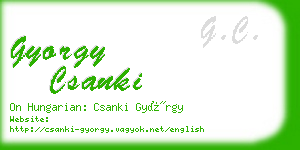 gyorgy csanki business card